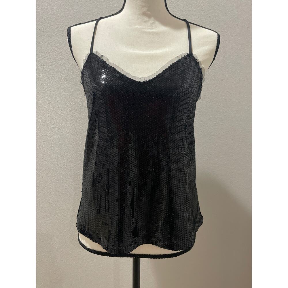 OLSENBOYE Sequin Racerback Top Size M